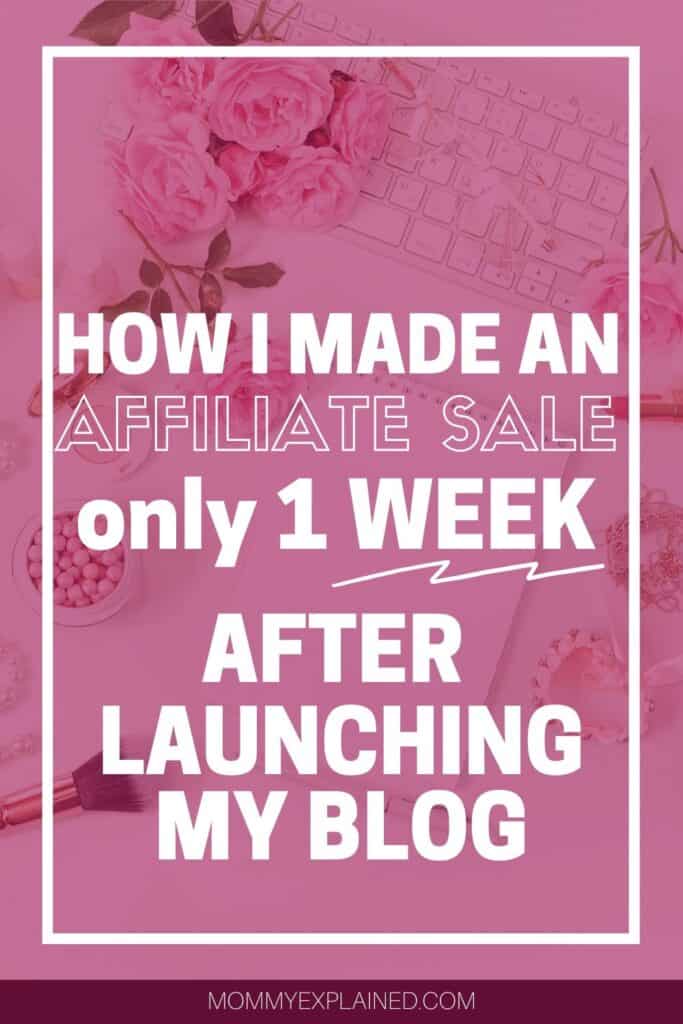 How I made my first affiliate sale