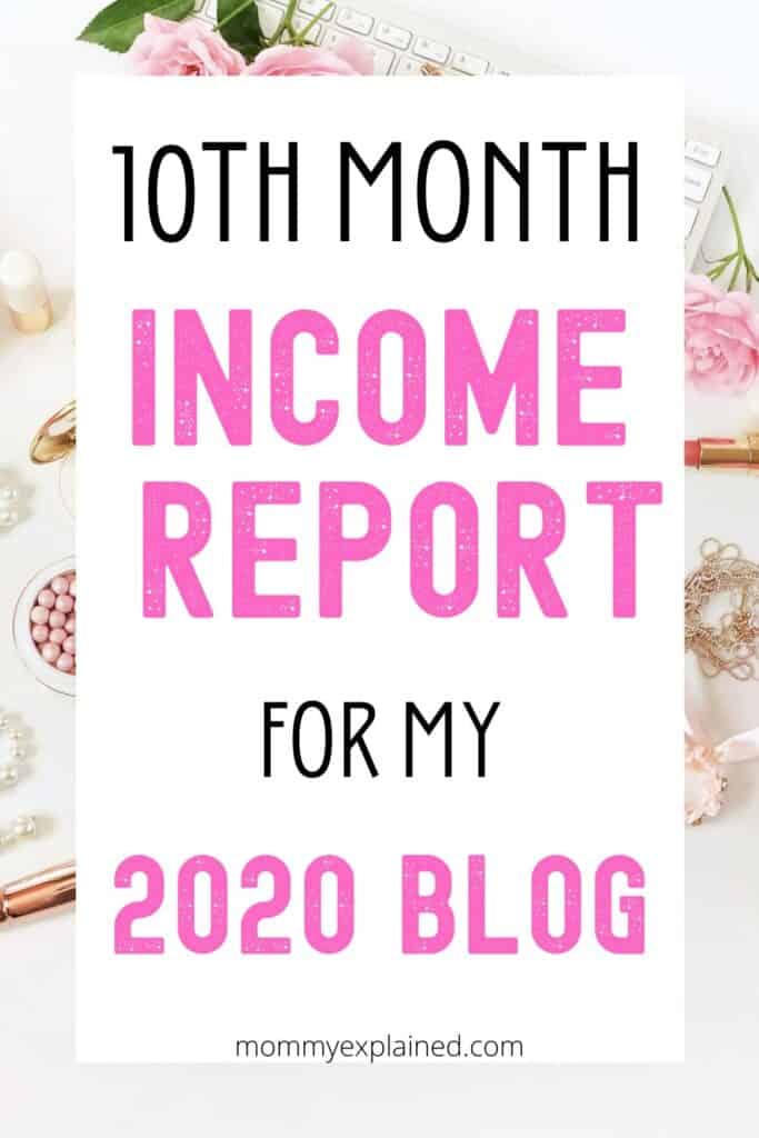 October 2020 Blog Income Report for Mommy Explained 
